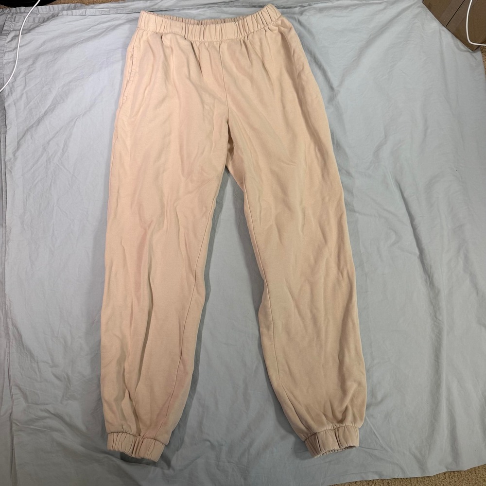 John Galt Brandy Melville Rosa Sweatpants Peach Beige Elastic Waist Joggers